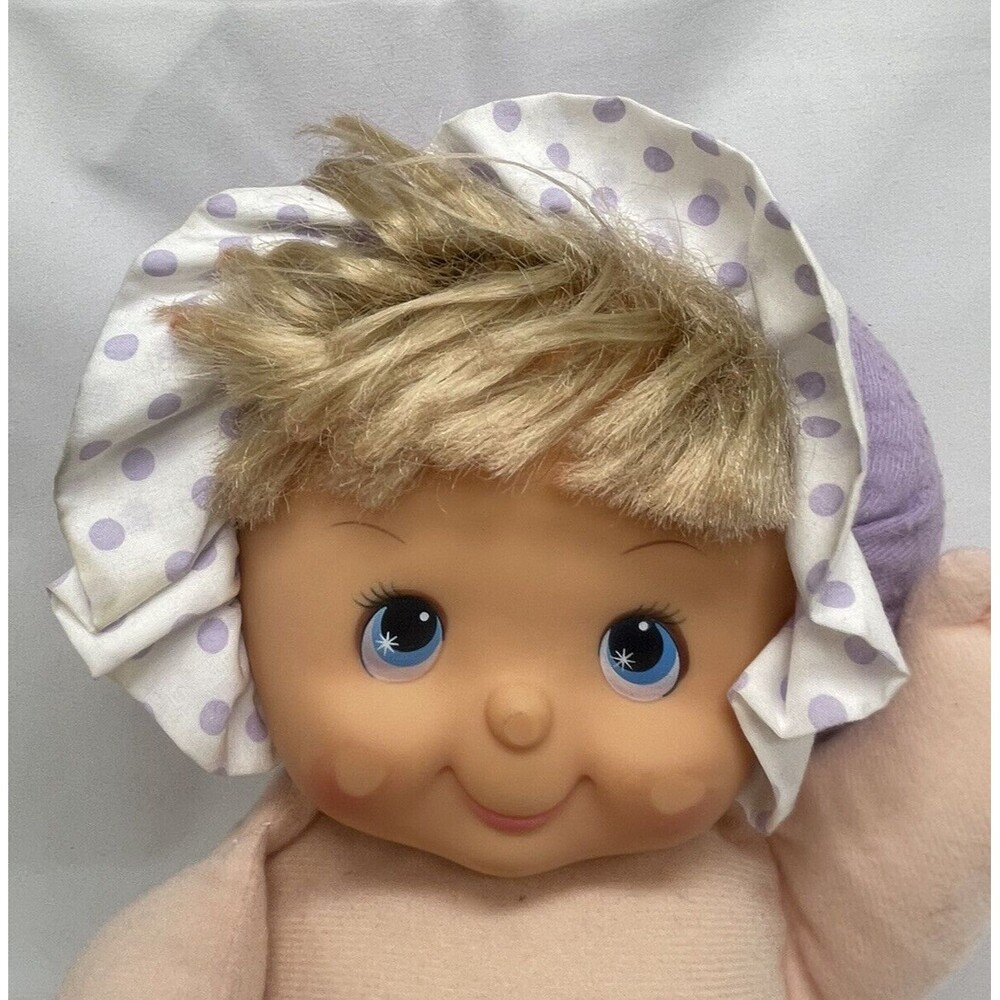 Vtg HK City Toys Baby Doll Plastic Face Cream and Purple Pokadot Hat RARE - Picture 5 of 16